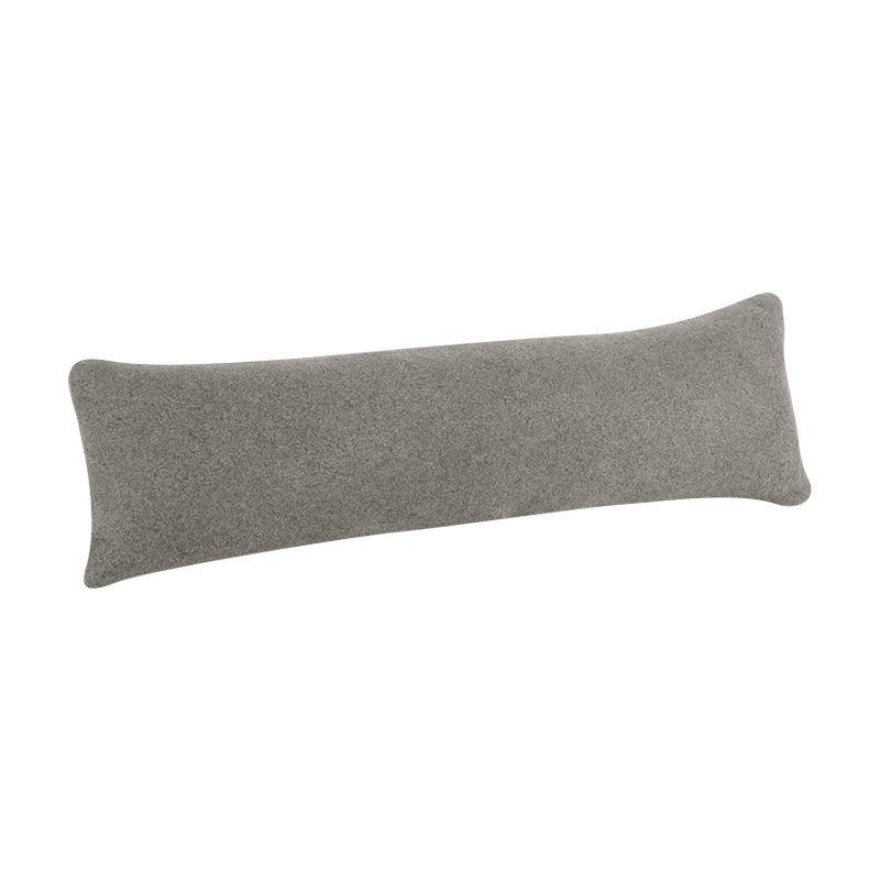 Coussin long avec support de présentation en microfibre gris anthracite 25 x 8cm