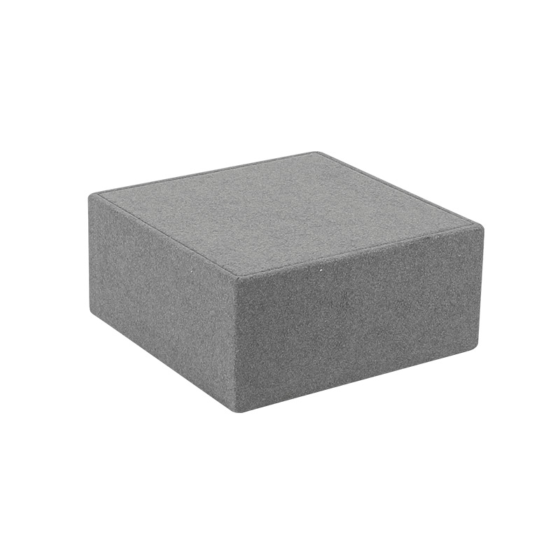 Support de présentation microfibre et bois (MDF) gris anthracite - 13 x 13 x H 6cm