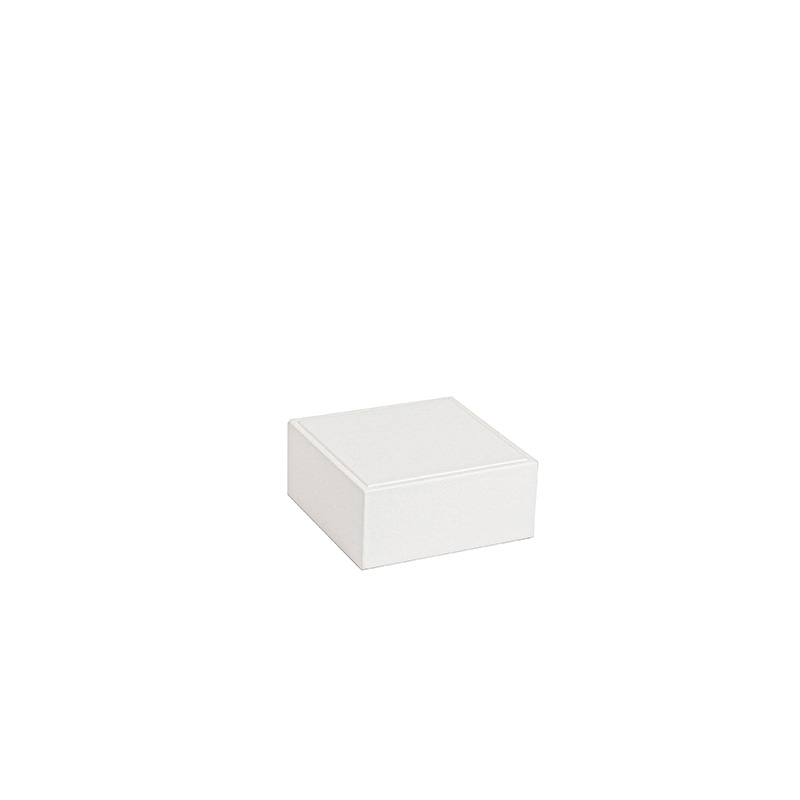 Support de présentation gainé synthétique aspect lisse blanc - 9 x 9 x H 4cm