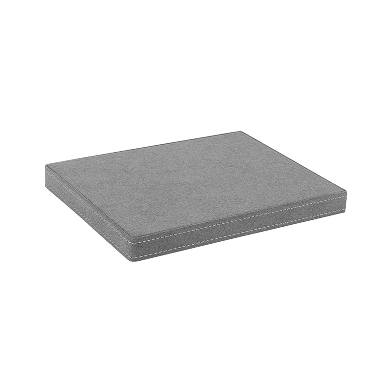 Plateau de présentation microfibre et bois (MDF) gris anthracite 20 x 15 x H 2cm