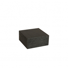 Support de présentation gainé synthétique aspect suédine noire 13 x 13 x H 6cm