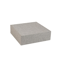 Support de présentation gainé tissu aspect lin gris foncé 20 x 20 x H 6cm