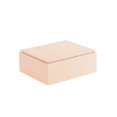 Support de présentation gainé suédine synthétique rose poudré 13 x 16 x H 6cm