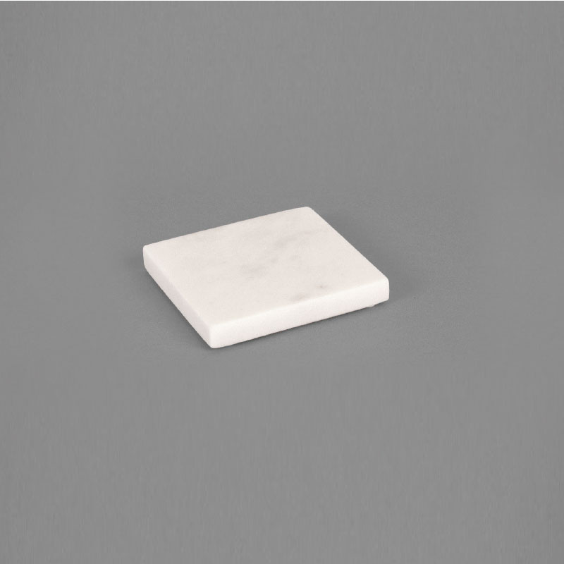 Plaque de présentation en marbre blanc 11 x 11 x H 1,5cm