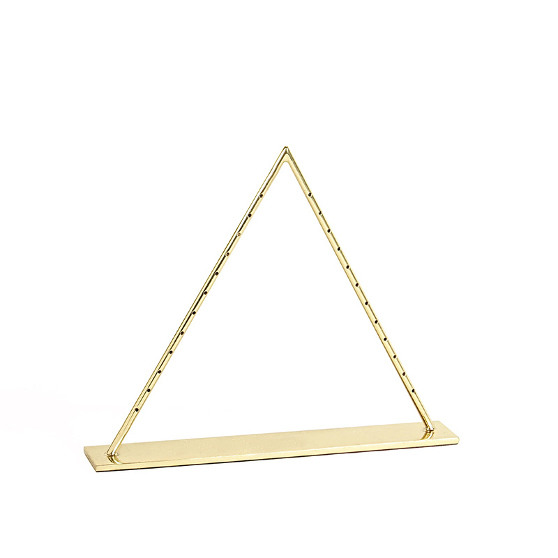 Présentoir triangle métal doré pour 10 paires de boucles d'oreilles H 15cm
