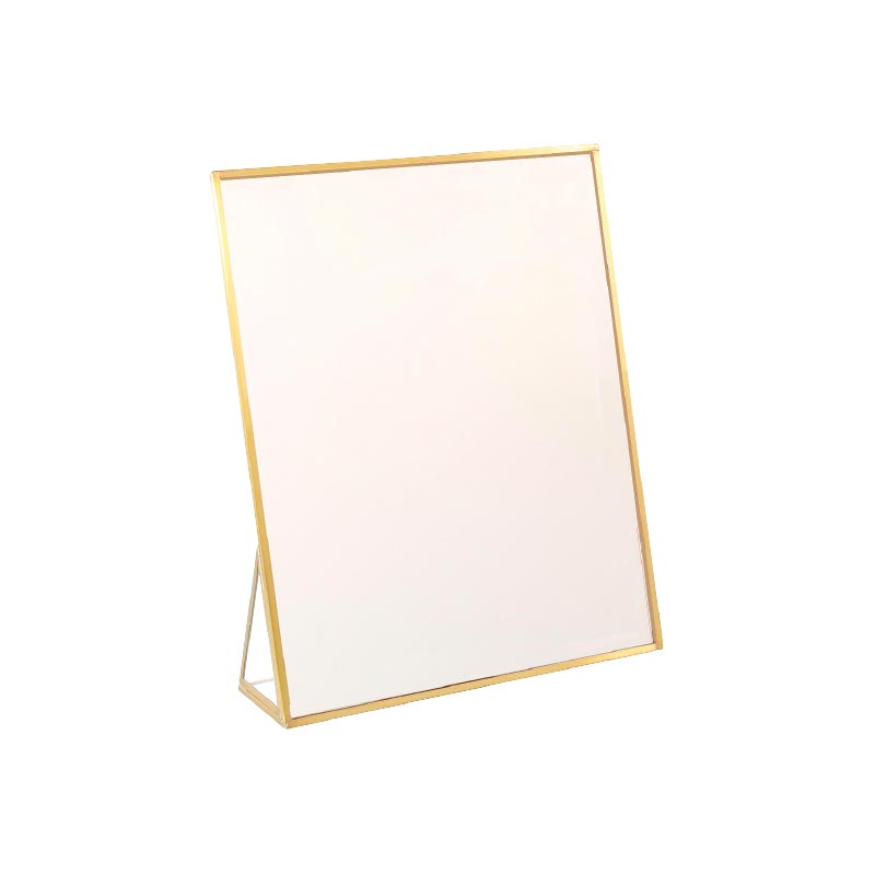 Miroir en verre et laiton doré H 25,5cm