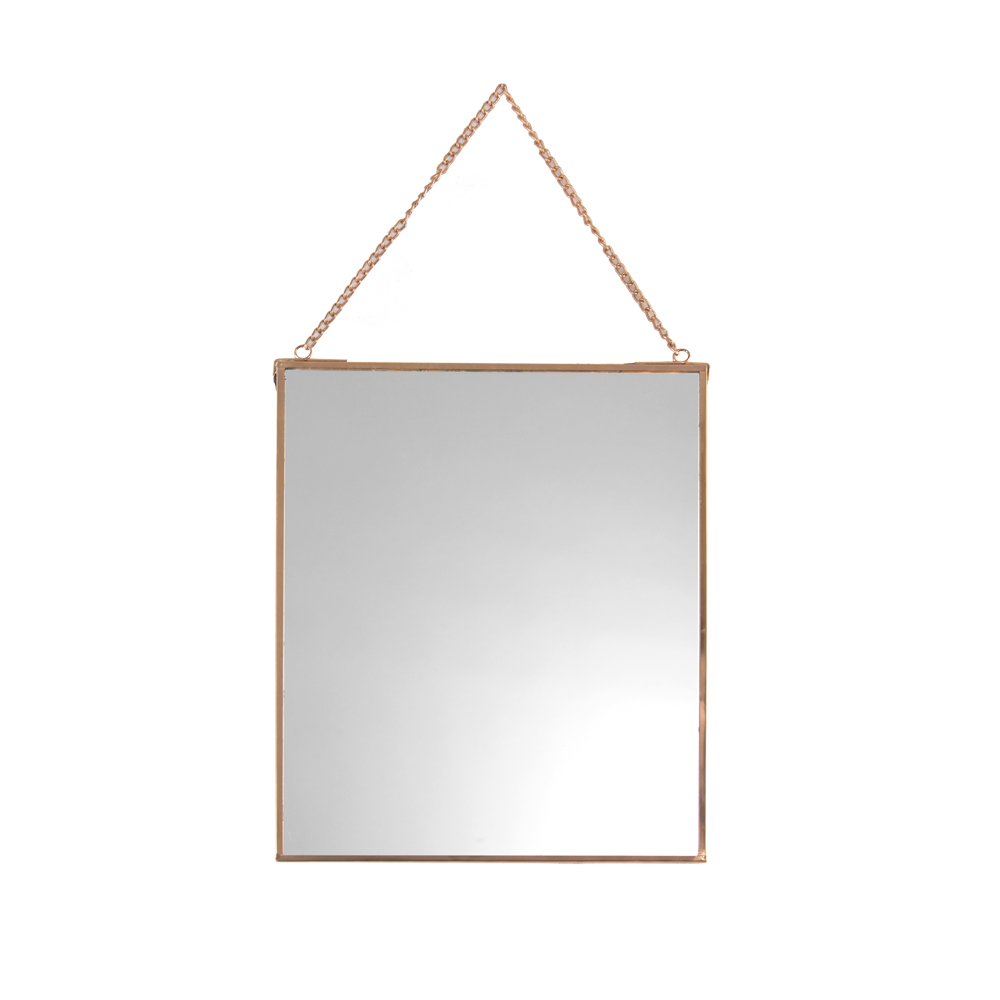 Miroirs muraux en métal doré-rose