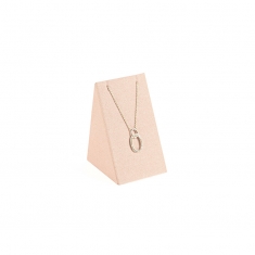 Présentoir BO 1 paire forme triangle gainé suédine synthétique rose poudré H 5cm