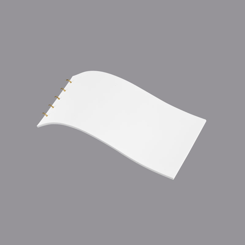 Présentoir bracelet vague plexi blanc mat, L 22 cm - Crochet droit