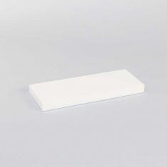 Support de présentation bois (MDF) peint blanc mat 20 x 7,5 x H 1,5cm