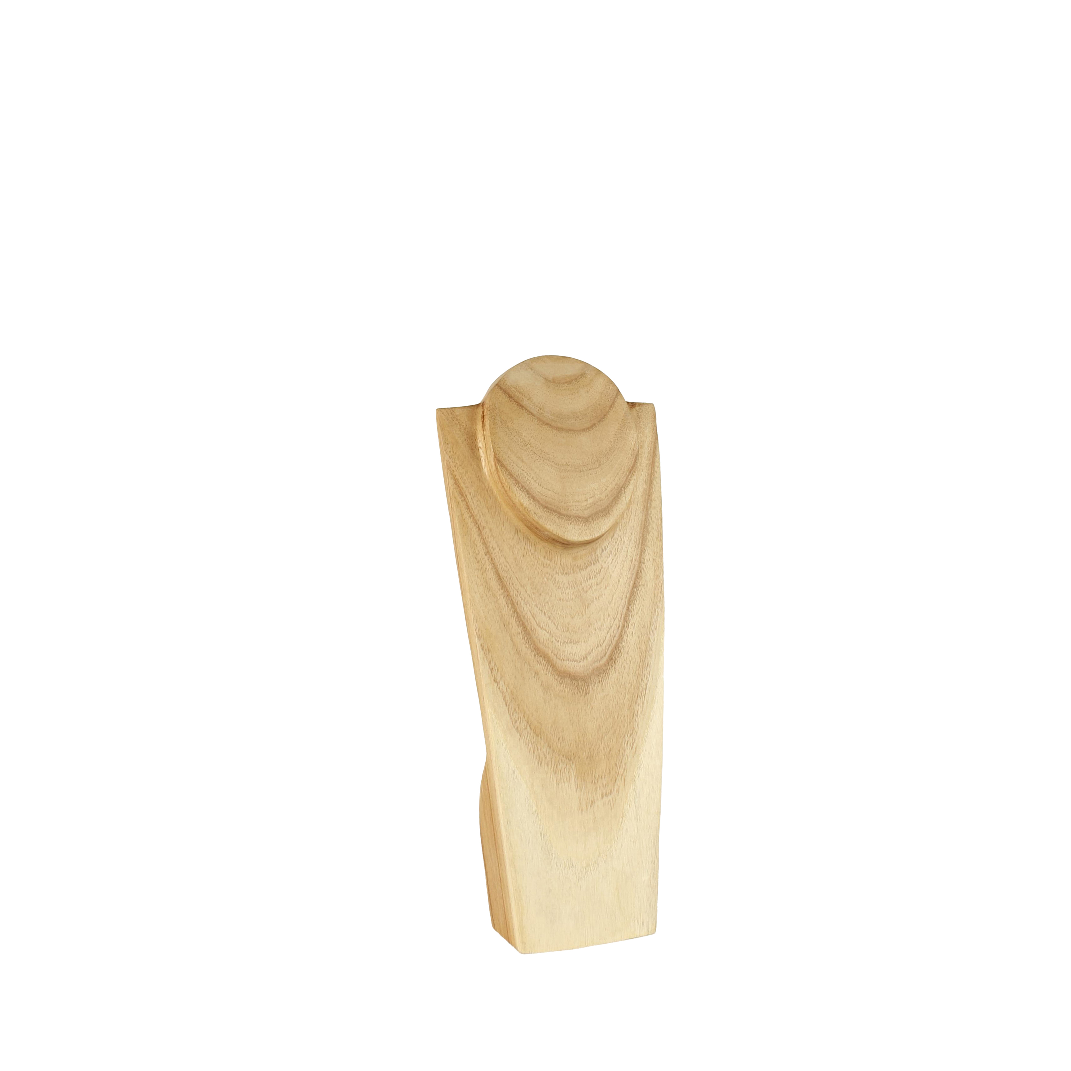Buste col rond bois de suar couleur naturel pour collier H 30cm