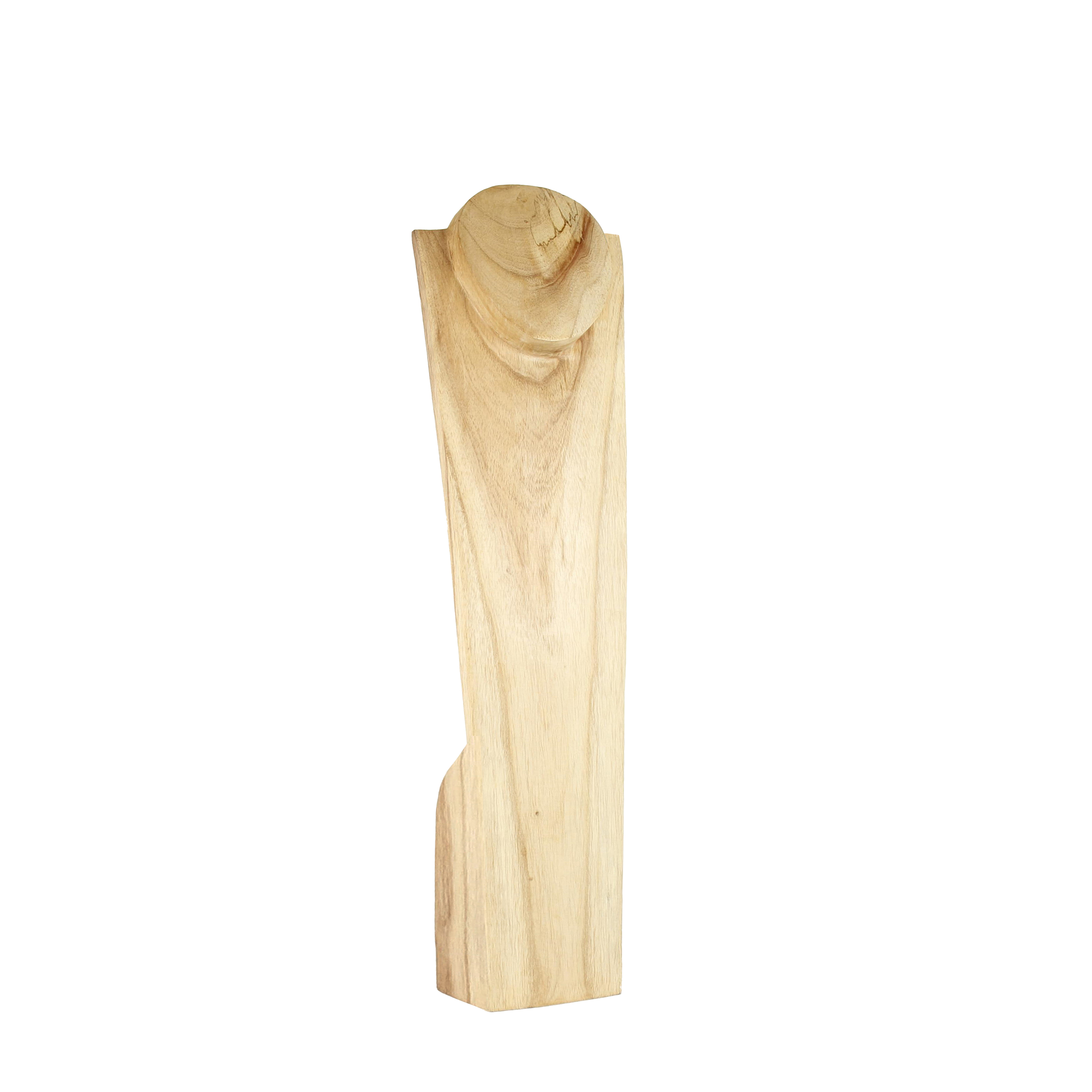Buste col rond bois de suar couleur naturel pour collier H 30cm