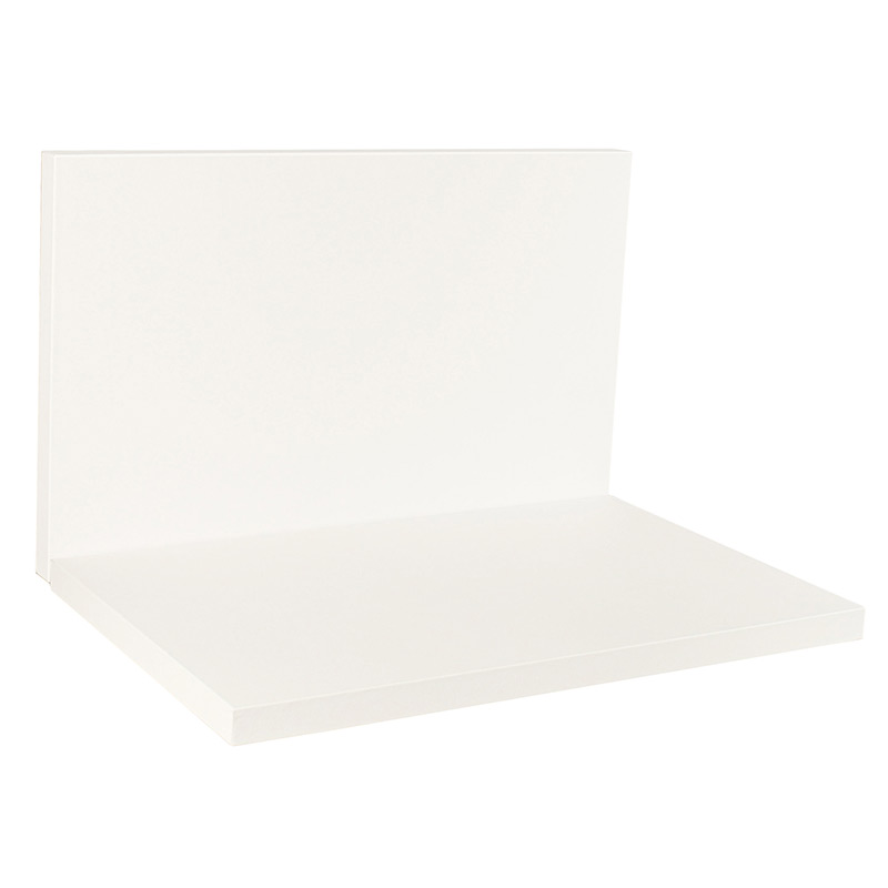 Présentoir de vitrine gainé synthétique blanc 40 x H 25cm