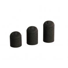 Set de 3 plots pour bague gainé tissu lin et coton, noir - H 4,5-6-8cm