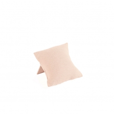 Coussin avec pied gainé suédine synthétique rose poudré H 8cm