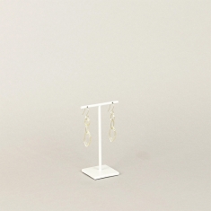 Présentoir pour 1 paire boucles d\'oreilles en métal blanc mat H 10,5cm