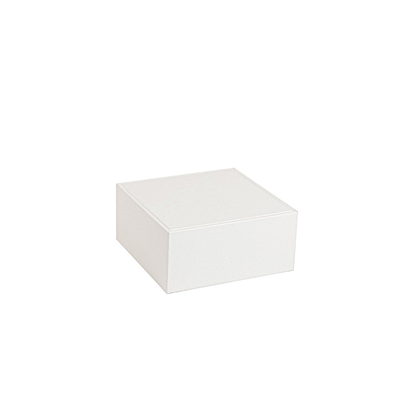 Support de présentation gainé synthétique aspect lisse blanc - 13 x 13 x H 6cm