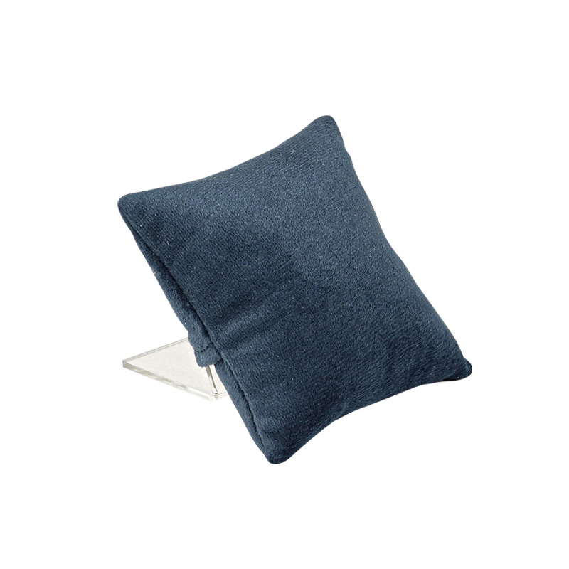 Coussin avec support gainé synthétique aspect velours, bleu prusse