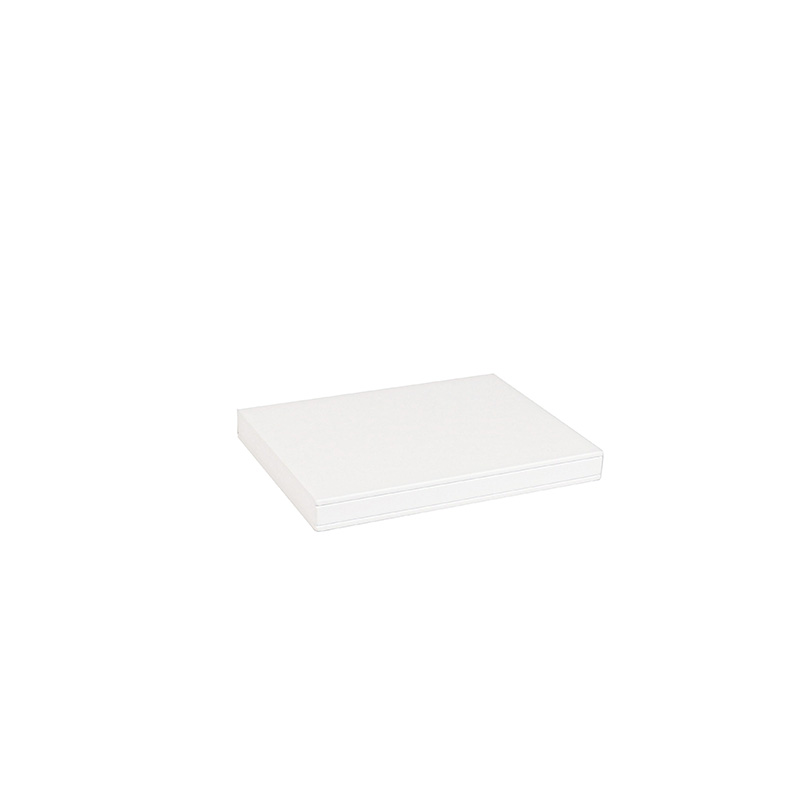 Plateau de présentation gainé synthétique aspect lisse blanc - 20 x 15 x H 2cm