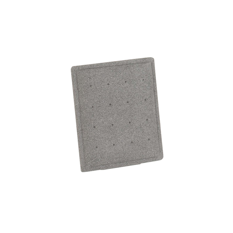 Présentoir carré 8 paires boucles d'oreilles microfibre et bois (MDF) peint mat gris anthracite