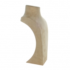 Buste collier gainé suédine synthétique, camel - H 35cm