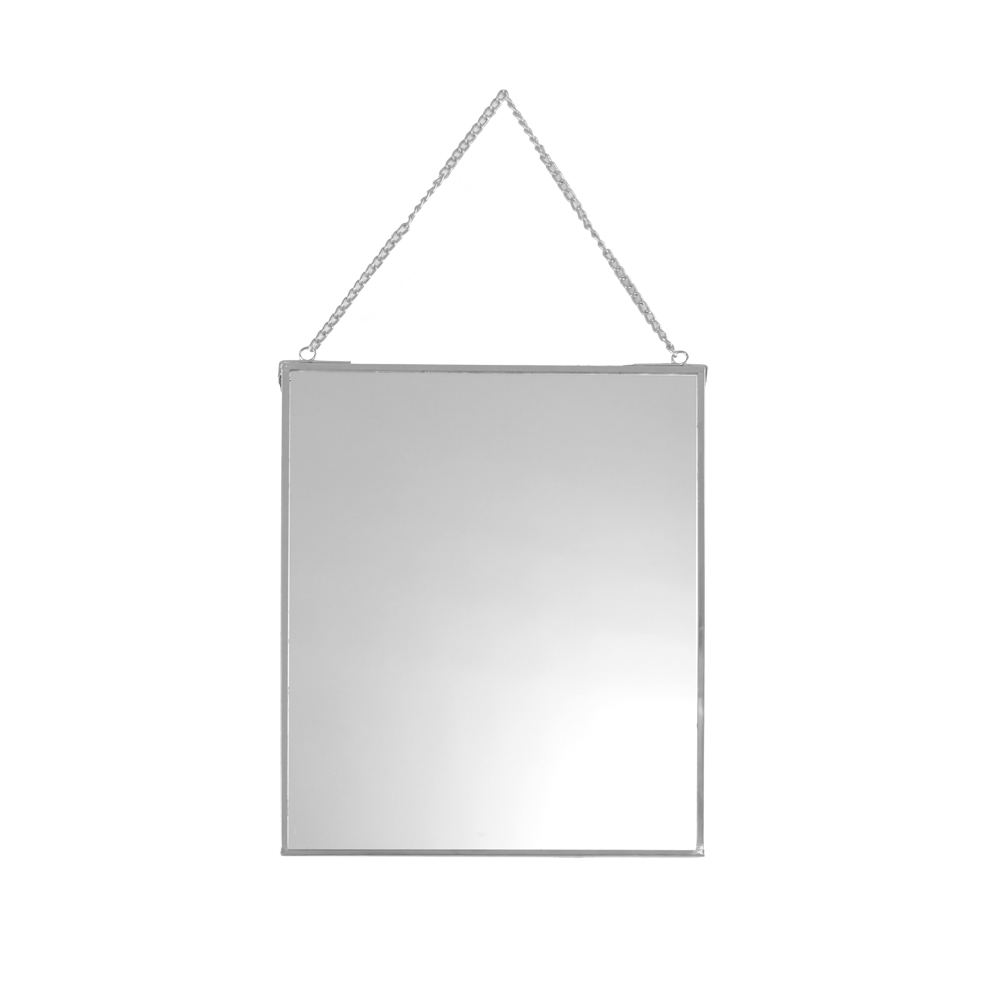 Miroirs muraux en métal couleur argentée