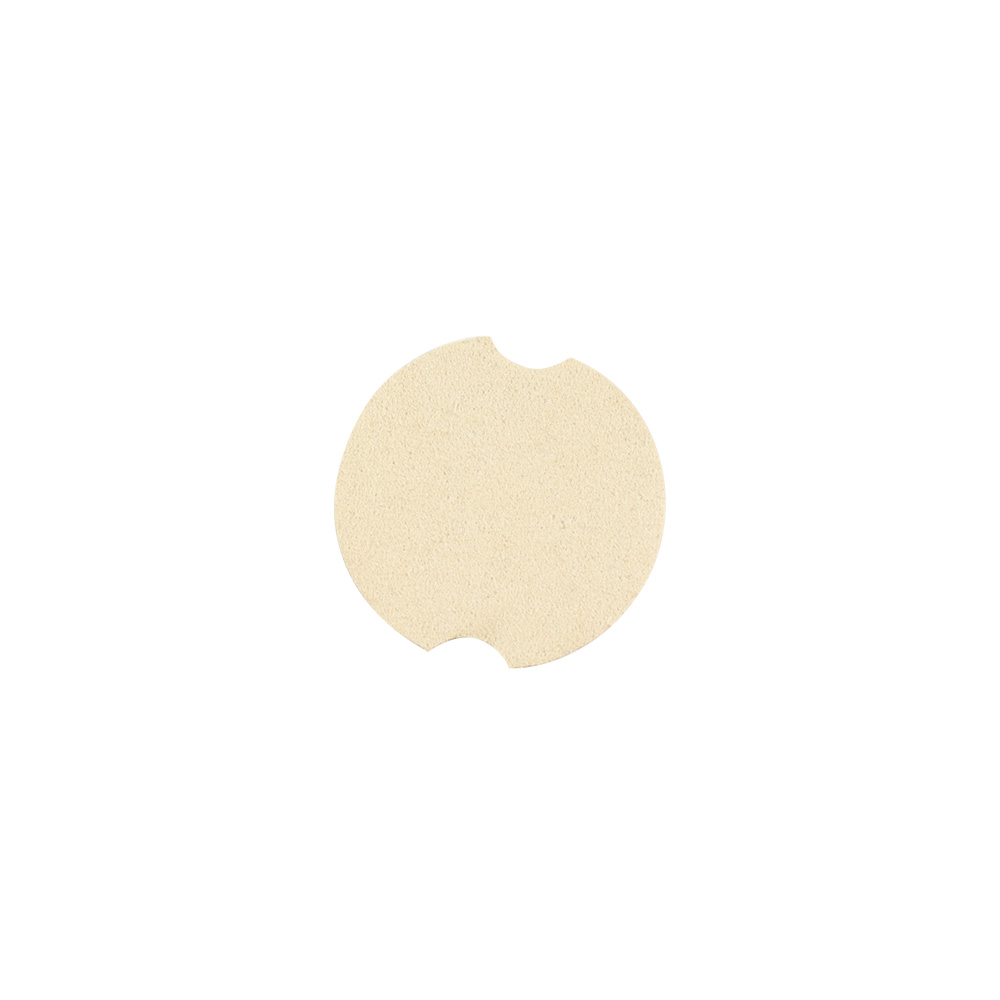 Pastilles bagues couleur crème en gainé synthétique aspect suédine (x10)