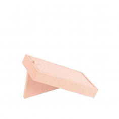 Présentoir incliné 16 paires BO puces gainé suédine synthétique rose poudré 9 x H 15cm