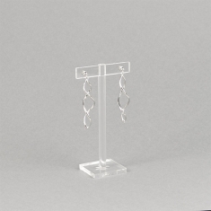 Présentoir 1 paire de boucles d\'oreilles plexi transparent H 8cm