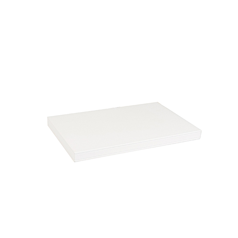 Plateau de présentation gainé synthétique aspect lisse blanc - 30 x 20 x H 2cm