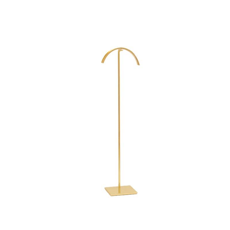 Présentoir arrondi en métal doré brillant pour colliers et sautoirs - H 43cm