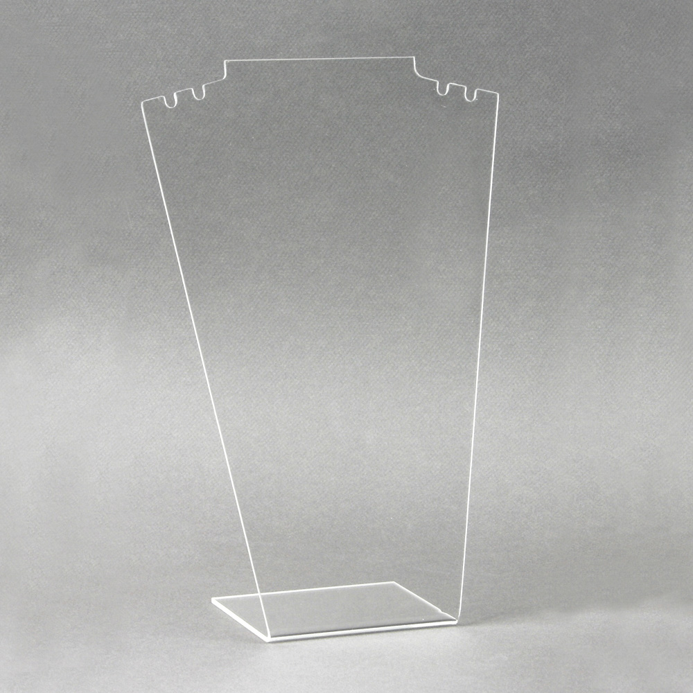 Présentoir 2 colliers fins ou chaînes en plexi transparent 18 x H 28cm