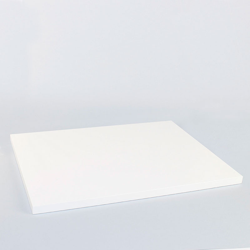 Support de présentation bois (MDF) peint blanc mat 40 x 30 x H 1,5cm