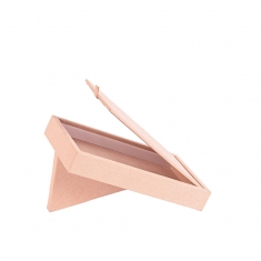 Présentoir incliné 16 paires BO puces gainé suédine synthétique rose poudré 9 x H 15cm