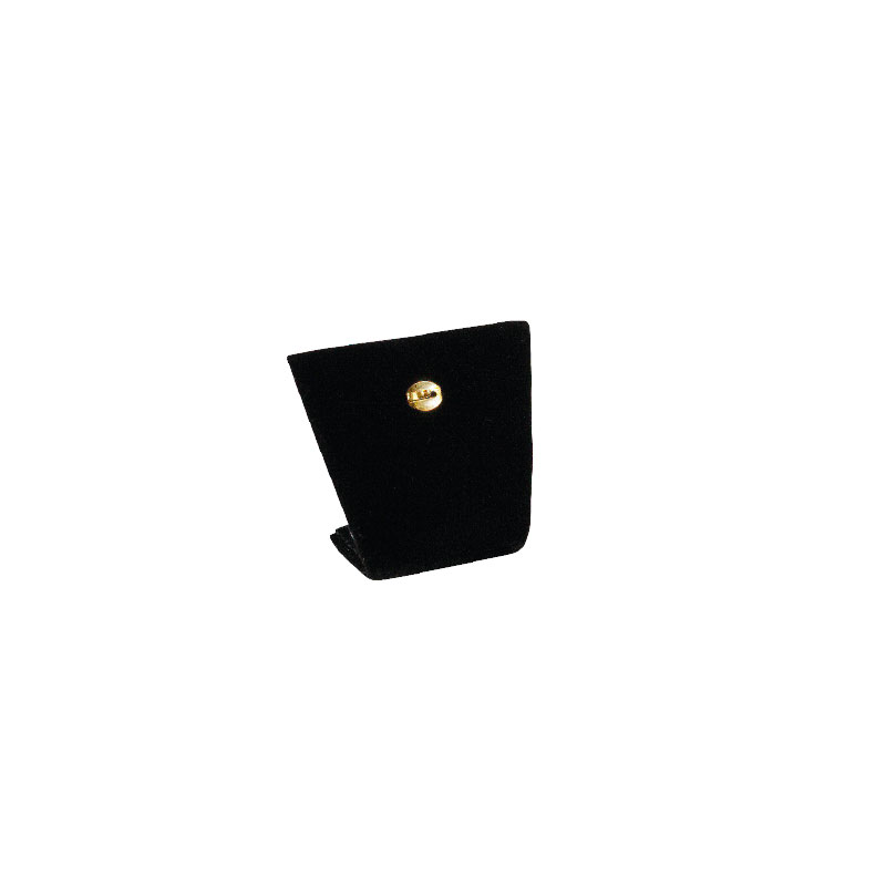 Présentoir 1 pendentif gainé velours synthétique noir - Crochet doré