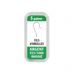 Crochet fil d\'oreilles Argent rhodié 925/1000