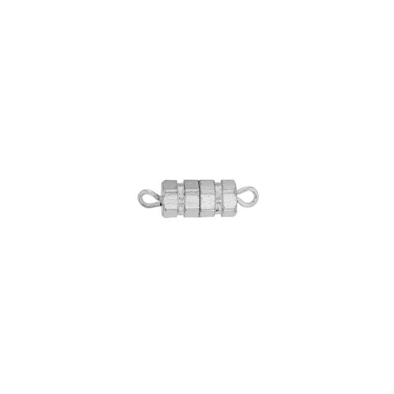 Fermoirs de colliers à vis métal argenté, 1 rang - L. 17mm, diam. 4,7mm (x10)