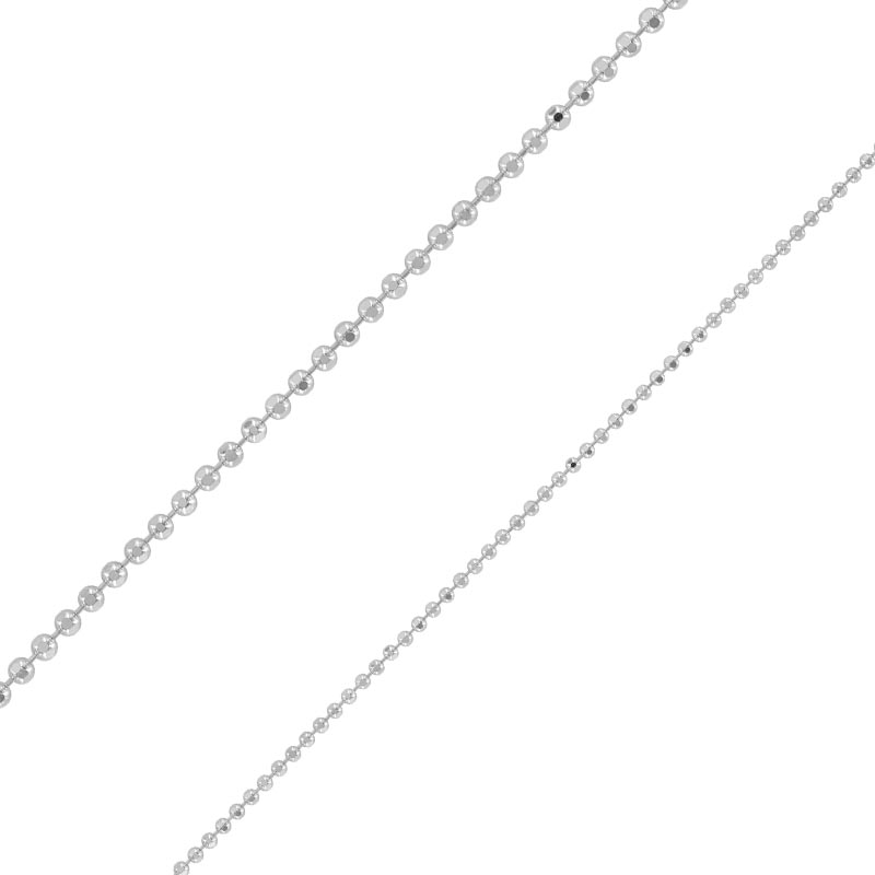 Chaîne au mètre maille boule facetée Argent 925/1000 Rhodié