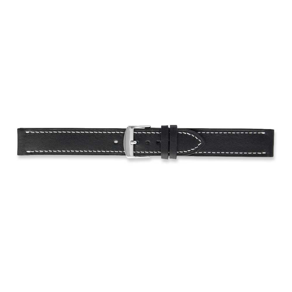 Bracelets montres cuir de vachette qualité supérieure, couture contrastée blanche, noir