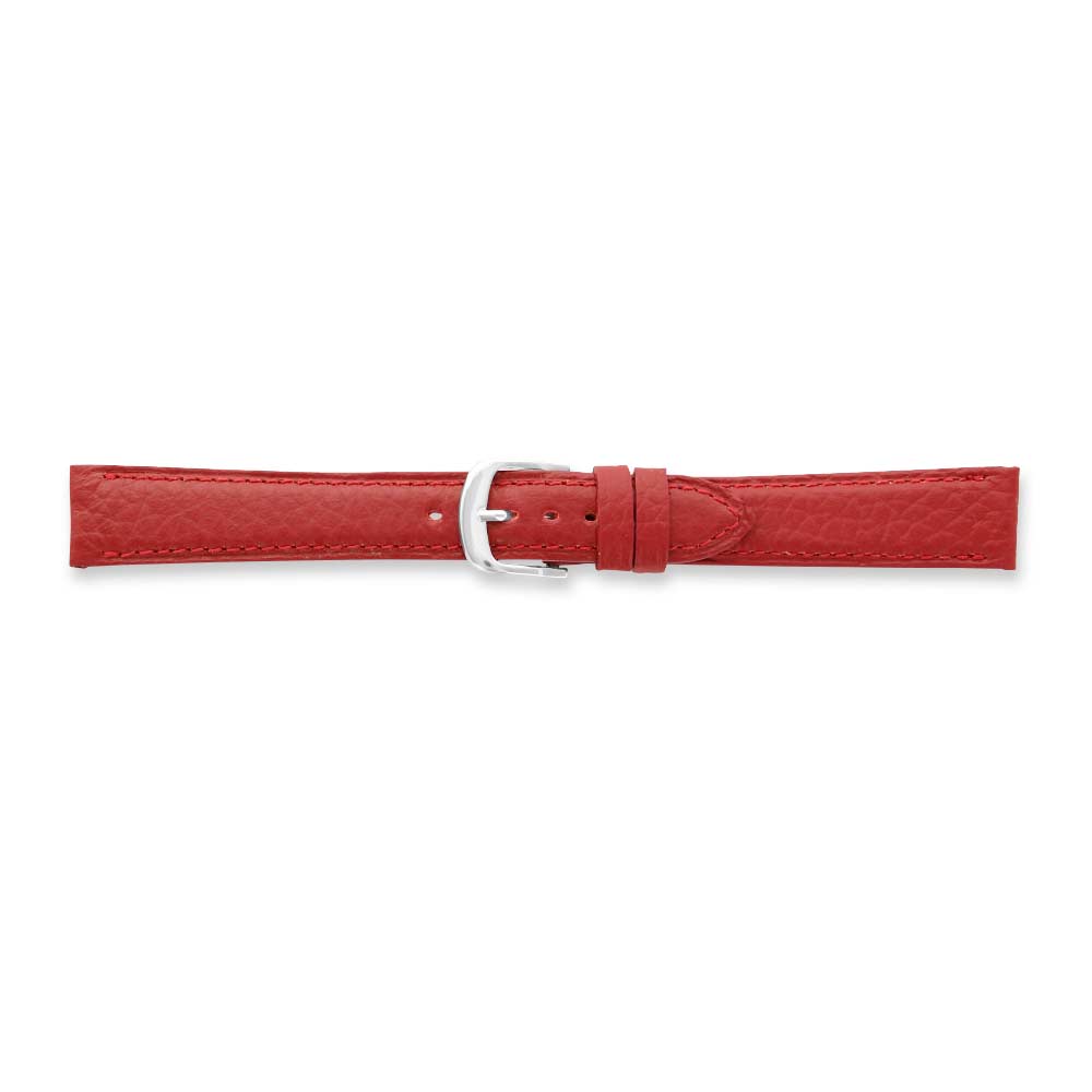 Bracelets montres cuir de vachette qualité supérieure, aspect grainé, couture ton sur ton, rouge