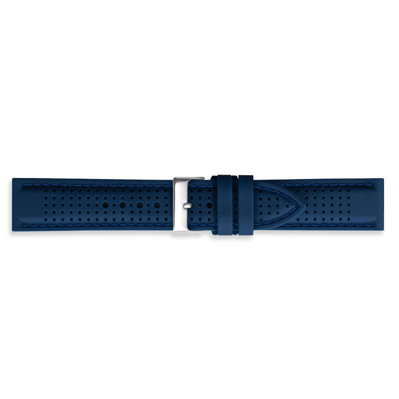 Bracelets montres polyuréthane thermoplastique à trous, bombé, bleu