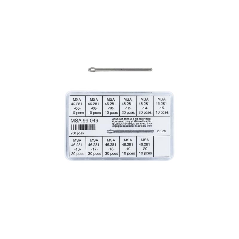 Jeu de 200 goupilles fendues, diamètre 0,90 mm