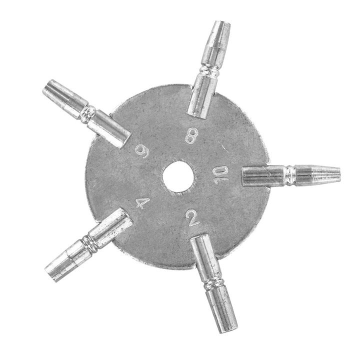 Clé multiple 5 branches numéro pair en acier nickelé