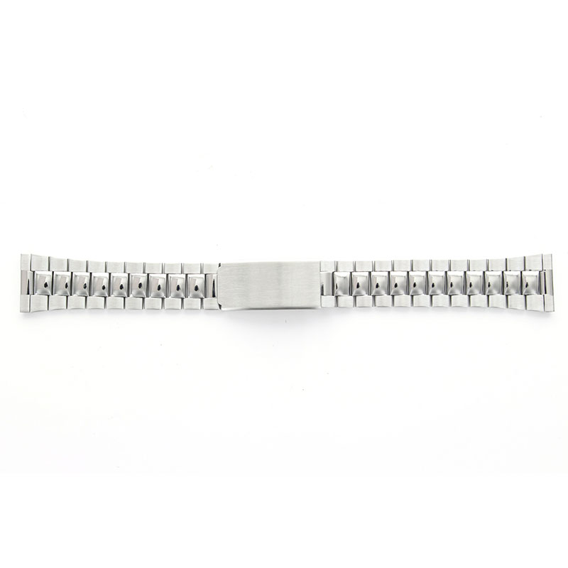 Bracelet montre acier mat et brillant à boucle déployante, 20 mm