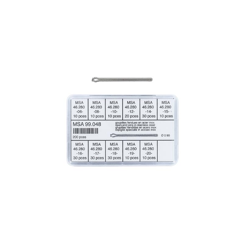 Jeu de 200 goupilles fendues, diamètre 0,90 mm