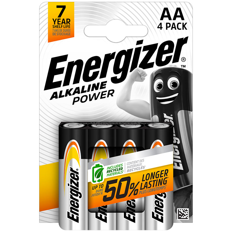 Piles alcalines Power AA LR6 Energizer - Blister (x4)