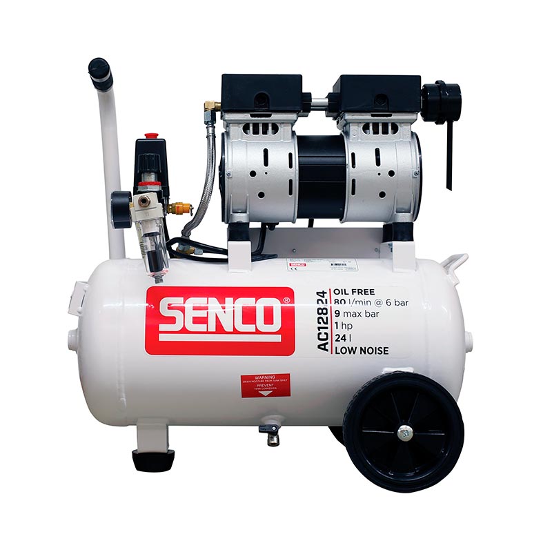 Compresseur Senco sans huile, 9 bar / 24 litres / 65 dB