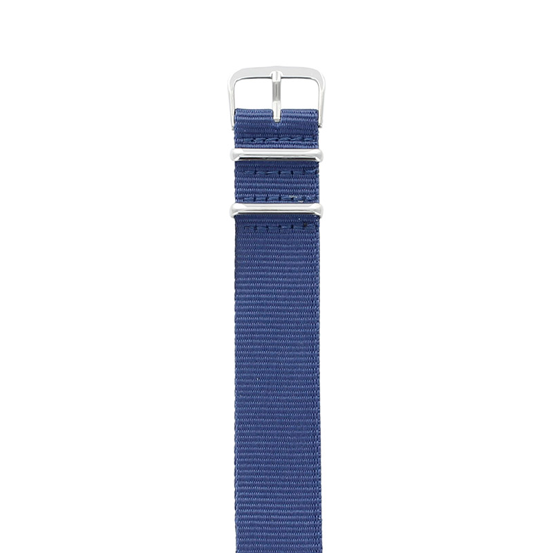 Bracelets montres nylon NATO bleu, boucle acier