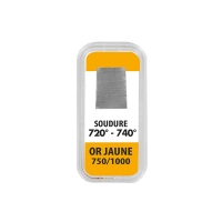 Soudure Or jaune 750/1000 en plaque, 720°C - 740°C