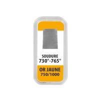 Soudure Or jaune 750/1000 en plaque, 730°C - 765°C